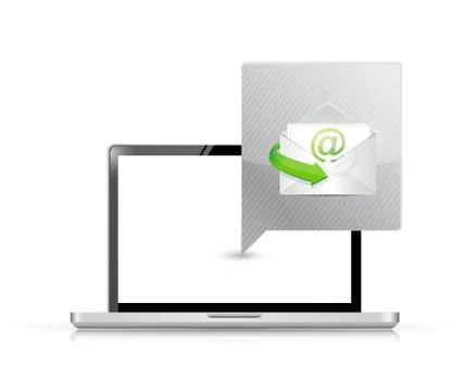 Laptop computer receiving mail illustration Stock Illustration