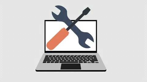 Laptop Computer Repair and Maintenance Tools Technical Support Animation Stock Footage 339763488