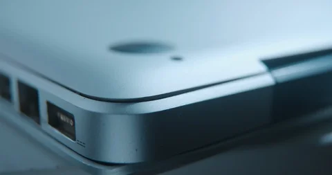 Laptop computer reparation opening and closing close up 4K Stock Footage 127404306