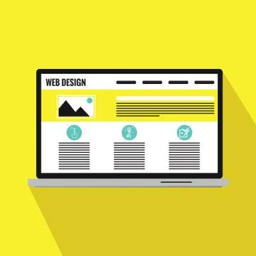 Laptop Computer With Responsive Web Design Stock Illustration