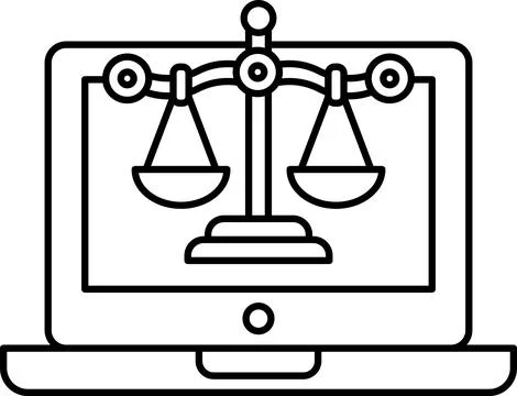 A laptop computer with a scale on the screen Illustrazione stock