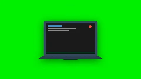 Laptop computer screen activating and loading interactive software applications Vídeo Stock 346735733
