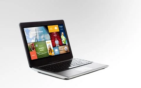 Laptop computer with screen Stock Photos