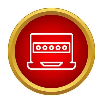 Laptop computer screen showing password input field 스톡 일러스트