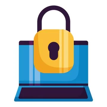Laptop computer security protection data Stock Illustration