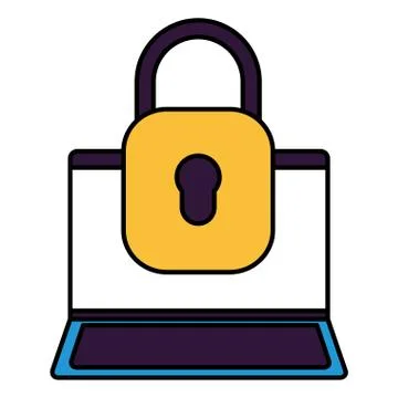 Laptop computer security protection data Stock Illustration