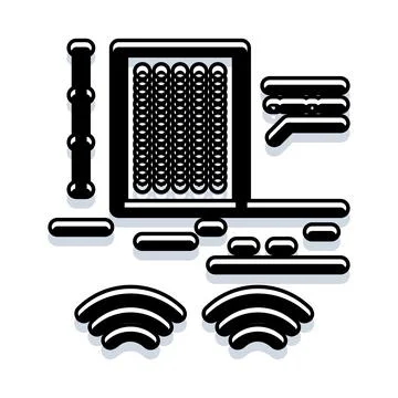 Laptop computer sending wireless signal with notification 스톡 일러스트