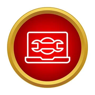 Laptop computer service and technical support icon Stockillustratie