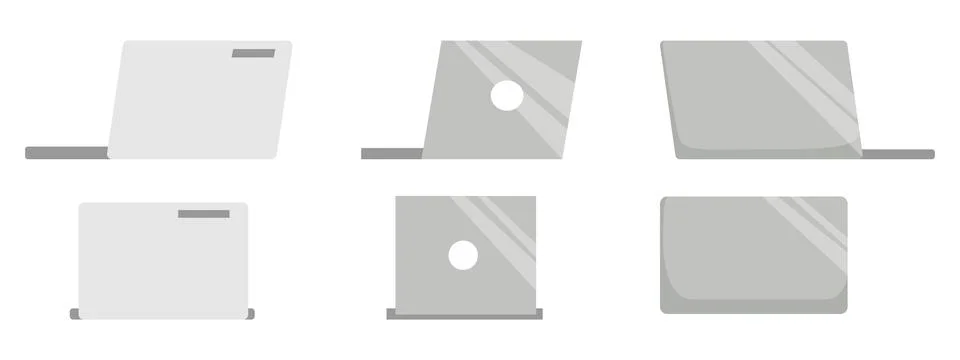 Laptop computer set back view Stock Illustration