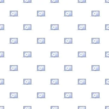 Laptop computer settings and software maintenance seamless pattern 스톡 일러스트