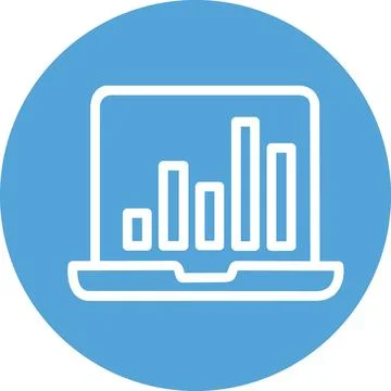 Laptop computer showing bar chart graphic Stock-Illustration
