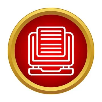 Laptop computer showing document file icon on screen Stock Illustration