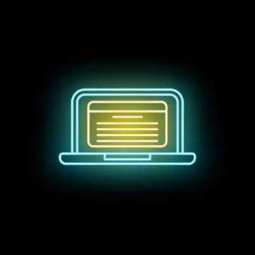 Laptop computer showing glowing web design interface Stock Illustration