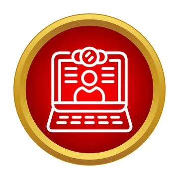 Laptop computer showing online video conference call Stock Illustration