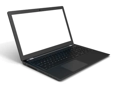 Laptop computer single 3d illustration Stock Illustration