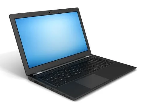 Laptop computer single 3d illustration Ilustração Stock