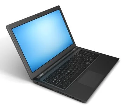 Laptop computer single 3d illustration Stock Illustration