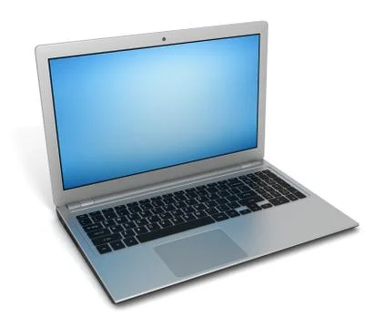 Laptop computer single 3d illustration Stock Illustration
