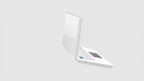 Laptop computer sprite 3D element loop with alpha. This computer element with Stock Footage 304488842