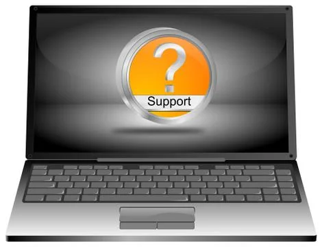 Laptop computer with Support Button Stock Illustration