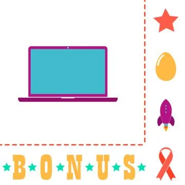 Laptop computer symbol 스톡 일러스트