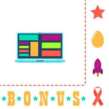 Laptop computer symbol Stock Illustration