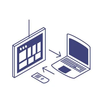 Laptop computer with tablet tech Stock Illustration