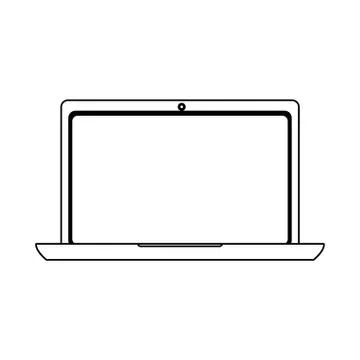 Laptop computer technology black and white 스톡 일러스트