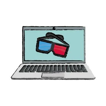 Laptop computer technology Stock Illustration
