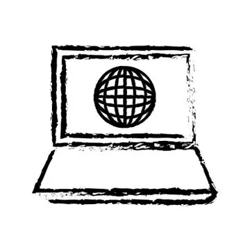 Laptop computer technology Illustrazione stock