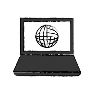 Laptop computer technology Stock Illustration
