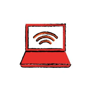 Laptop computer technology Stock Illustration