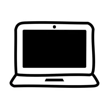 Laptop computer technology isolated icon vector illustration design thick b.. Stock Illustration