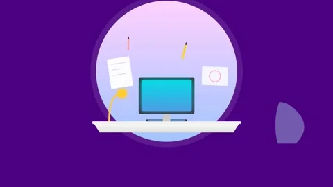 Laptop Computer Technology Office Workstation. Stock Footage 333824881