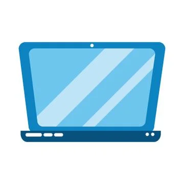 Laptop computer technology virtual home education flat style icon Stockillustratie