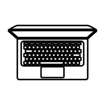 Laptop computer with template isolated icon Illustrazione stock