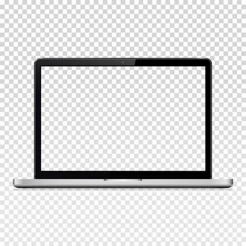 Laptop computer with transparent screen isolated on transparent background Stock Illustration
