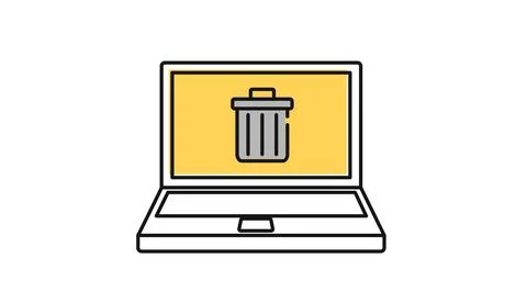 Laptop computer trash can icon Stock-Illustration