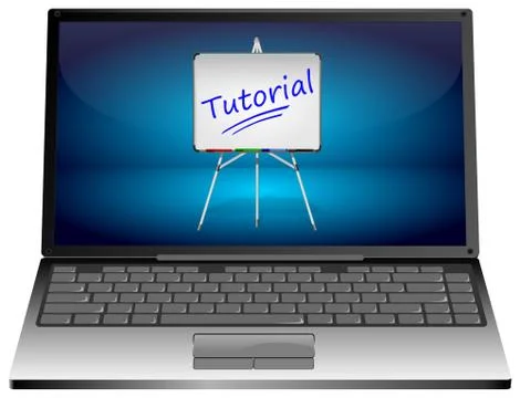 Laptop computer with Tutorial Stockillustratie