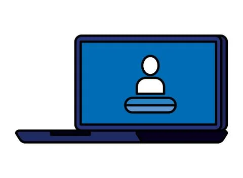 Laptop computer with user acount Stock Illustration
