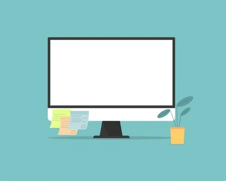 Laptop computer vector realistic illustration isolated on white background Stock Illustration