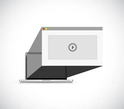 Laptop computer video conference call Stock Illustration