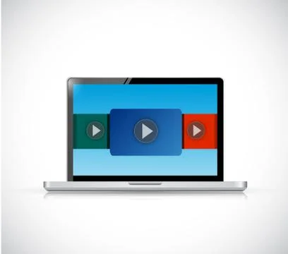 Laptop computer video display illustration design 스톡 일러스트