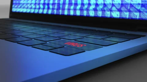 Laptop computer Virus concept Stock Footage 252040820