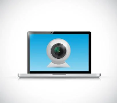 Laptop computer web camera illustration design 스톡 일러스트