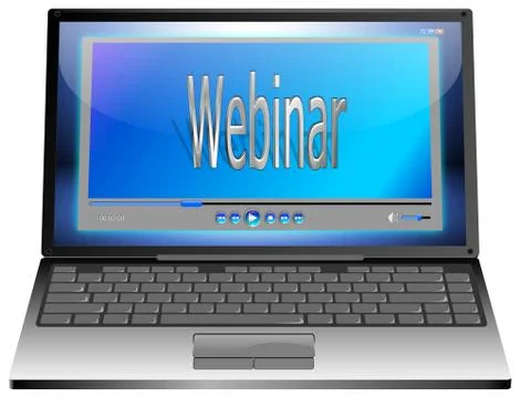 Laptop Computer with Webinar - 3D illustration Illustrazione stock