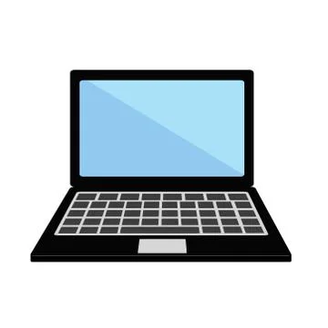 Laptop computer on white background icon design, stock vector illustration Stock Illustration
