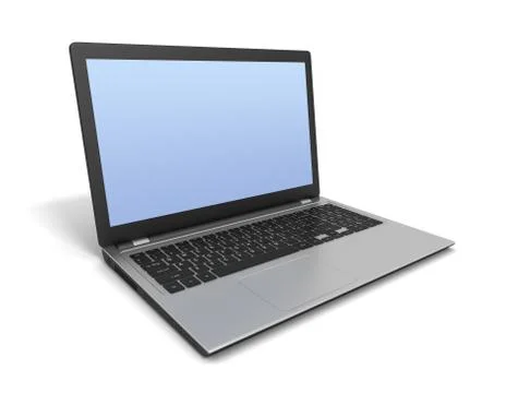 Laptop computer on white background イラスト素材