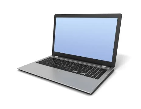 Laptop computer on white background Stock Illustration