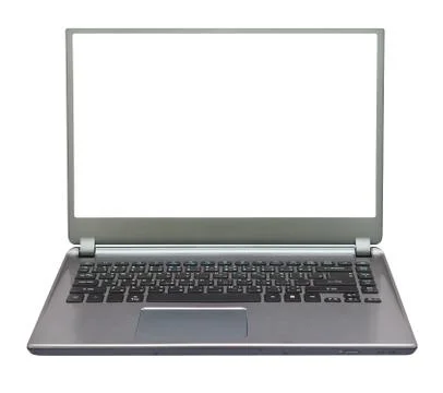 Laptop computer on white background Stock Photos